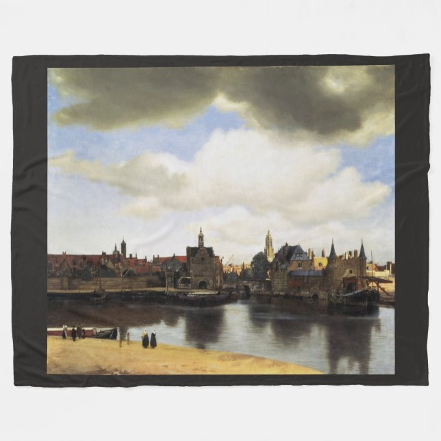 Beskåda av Delft av Johannes Vermeer Fleecefilt (Framsidan (Horisontell))
