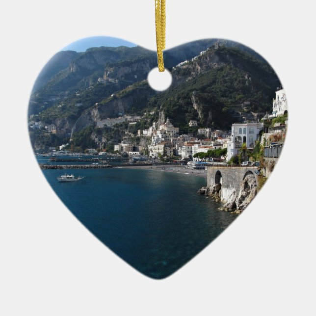 Beskåda av den Amalfi kusten Julgransprydnad Keramik (Framsidan)