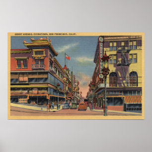 Beskåda av den anslags- avenyn, Chinatown Poster