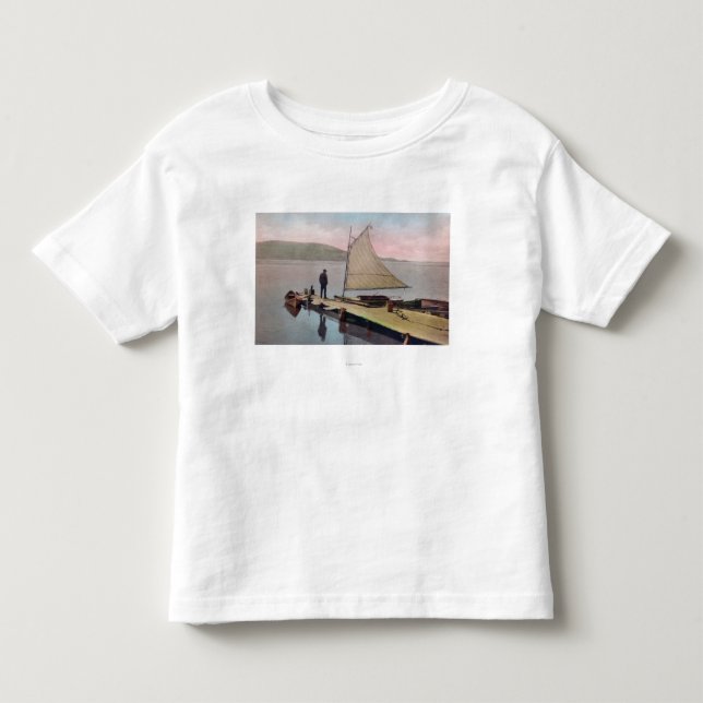 Beskåda av den anslöt segelbåten på Utah Tee Shirt (Framsida)