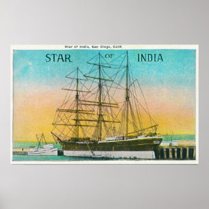 Beskåda av den anslöt stjärnan av det Indien Poster