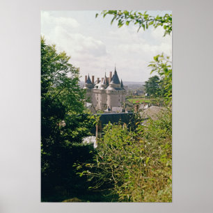 Beskåda av den återställda chateauen från norden poster
