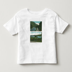 Beskåda av den Ausable floden och Schroon sjön Tee Shirt