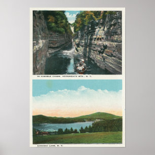 Beskåda av den Ausable svalgen och Saranac sjön Poster