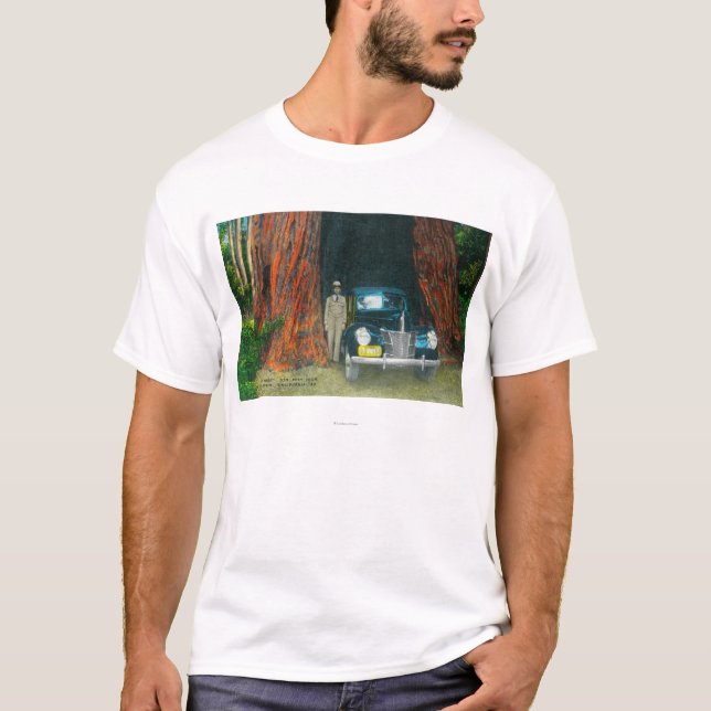 Beskåda av den Auto TreeBig handfatdelstatsparken, Tee Shirt (Framsida)