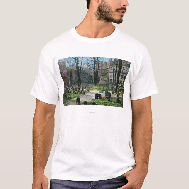 Beskåda av den Ben Franklins gravstenen T-shirt (Framsida)