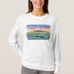 Beskåda av den Boonön och fyren från York Tee Shirt