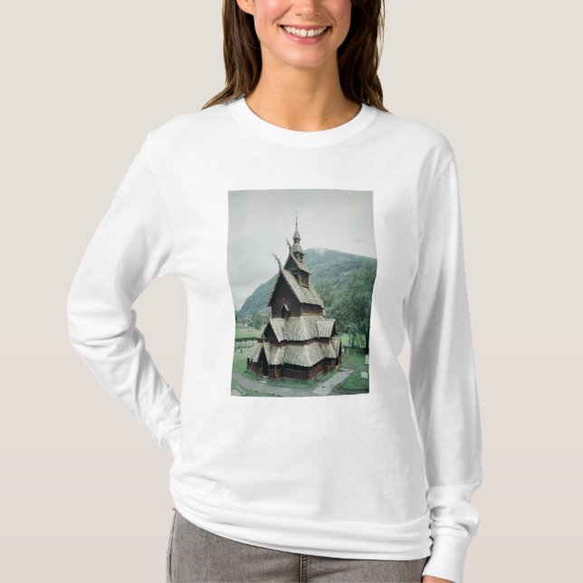 Beskåda av den Borgund notsystemkyrkan, c.1150 Tee Shirt (Framsida)