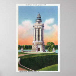 Beskåda av den Champlain minnesmärkemonumentet Poster