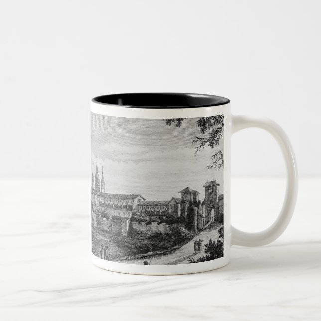 Beskåda av den Cluny abbeyen Två-Tonad Mugg (Höger)