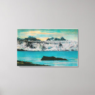 Beskåda av den Columbia glaciären, Alaska Canvastryck