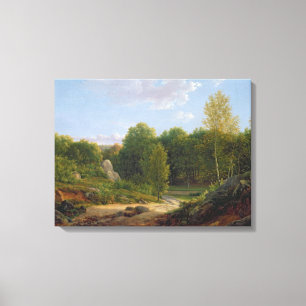 Beskåda av den Fontainebleau skogen, 1829 Canvastryck