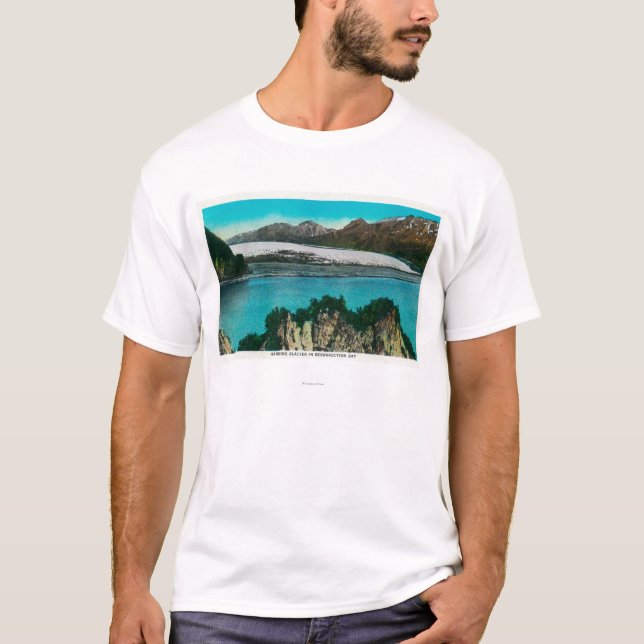 Beskåda av den Harding glaciären i T-shirt (Framsida)