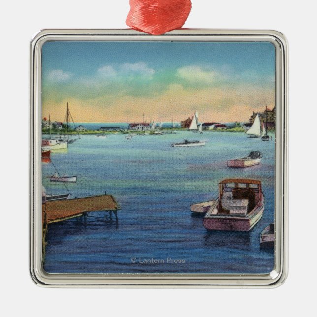 Beskåda av den Harwichport Wychmere hamnen Julgransprydnad Metall (Framsidan)