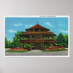 Beskåda av den Highland Park paviljongen Poster