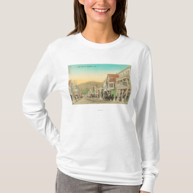 Beskåda av den huvudsakliga gatan, hästvagn t-shirt (Framsida)
