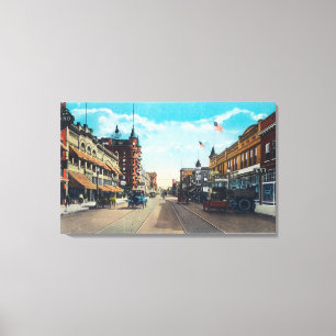 Beskåda av den huvudsakliga gatan med Modellerar- Canvastryck