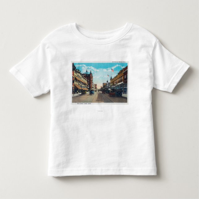 Beskåda av den huvudsakliga gatan med Modellerar-T T Shirt (Framsida)