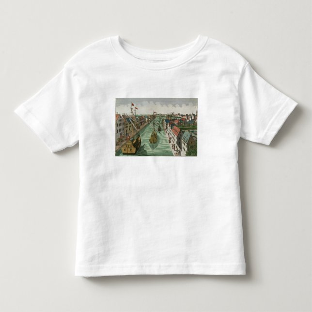 Beskåda av den Kettel grinden i Delft (gravyr) Tee (Framsida)