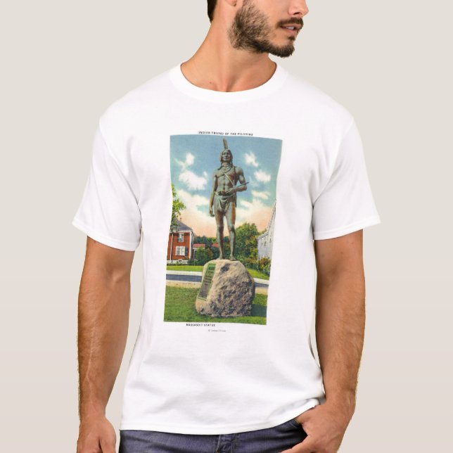 Beskåda av den Massasoit statyn nr. 2 T-shirt (Framsida)