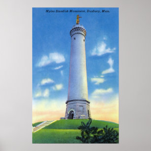 Beskåda av den Myles Standish monumentet Poster