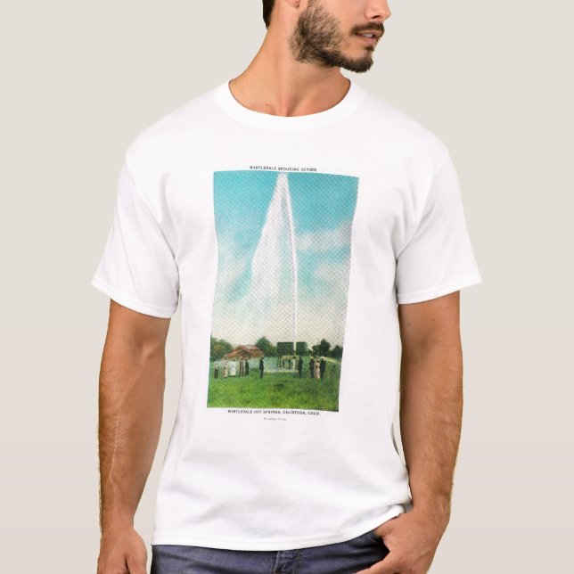 Beskåda av den Myrtledale geyseren på Hotet Tee Shirt (Framsida)