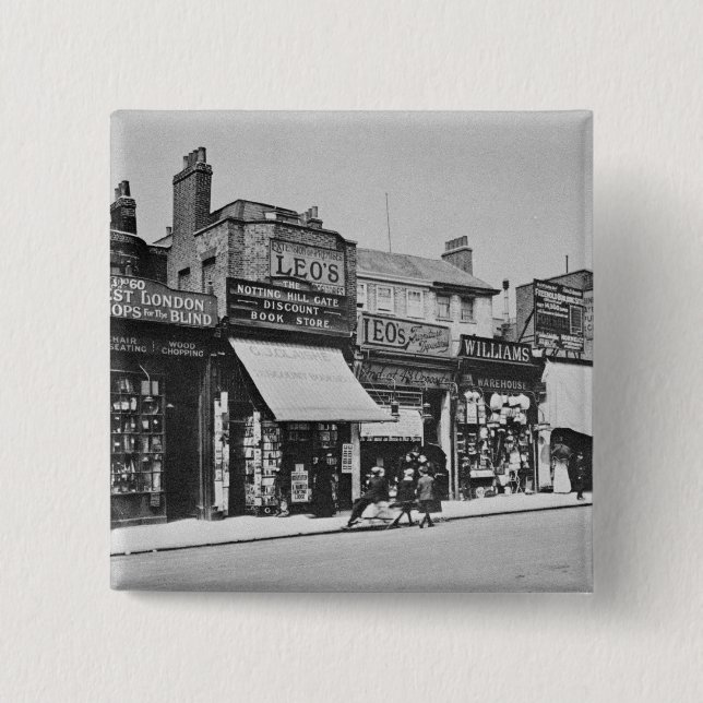 Beskåda av den Notting Hill grinden, c.1913 Knapp (Framsida)