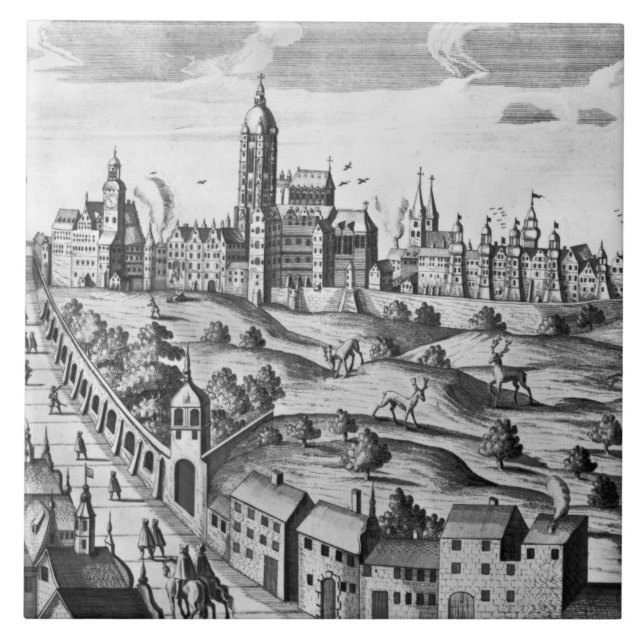 Beskåda av den Prague visningen den Kakelplatta (Framsidan)