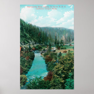 Beskåda av den Sacramento River kanjonen på SP Poster