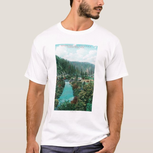 Beskåda av den Sacramento River kanjonen på SP T-shirt (Framsida)
