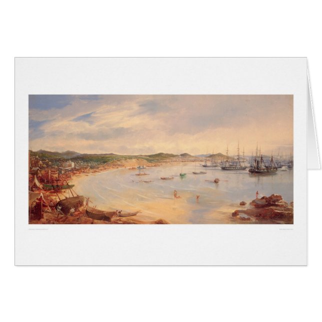 Beskåda av den San Francisco, Kalifornien hamnen Hälsningskort (Framsidan Horizontal)