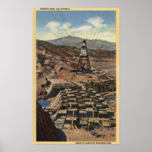 Beskåda av den Shasta fördämningen Poster