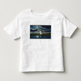 Beskåda av den sjöCobbosseecontee fyren på natt T Shirt