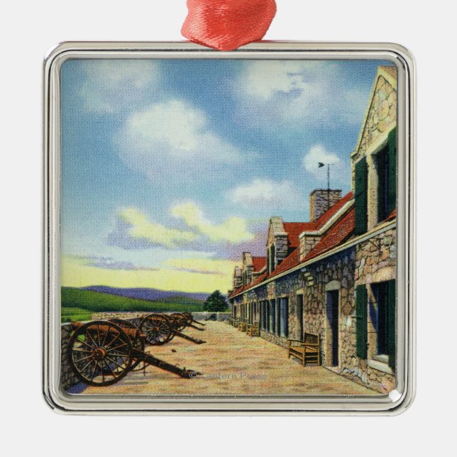 Beskåda av den södra plattformen julgransprydnad metall (Framsidan)