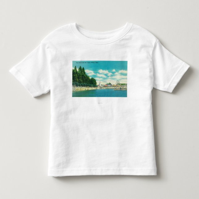 Beskåda av den stadsstranden och pir tee shirt (Framsida)