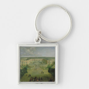 Beskåda av den storslagna Trianon, 1722 Fyrkantig Silverfärgad Nyckelring