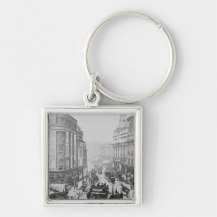 Beskåda av den Tottenham domstolvägen, c.1885 Fyrkantig Silverfärgad Nyckelring