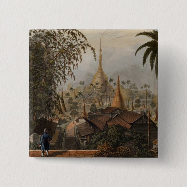 Beskåda av den underbara Dagon pagodaen och den Knapp (Framsida)