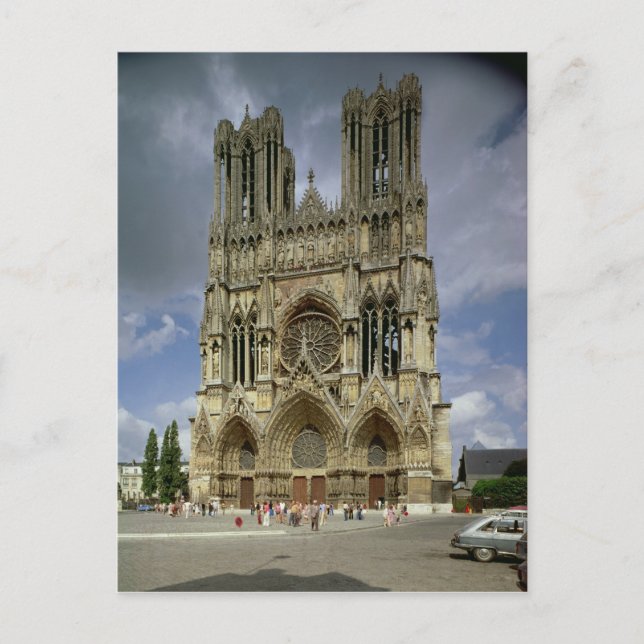 Beskåda av den västra facaden vykort (Framsida)