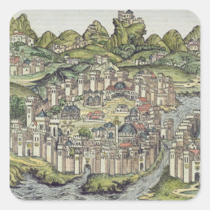 Beskåda av den walled staden av Constantinople, Fyrkantigt Klistermärke