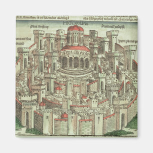 Beskåda av den walled staden av den Jerusalem Magnet