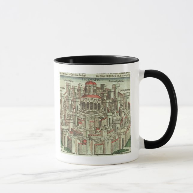 Beskåda av den walled staden av den Jerusalem Mugg (Höger)