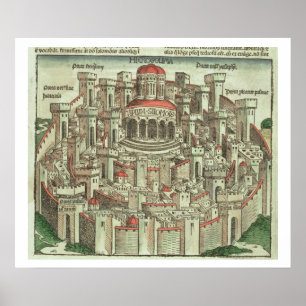 Beskåda av den walled staden av den Jerusalem Poster