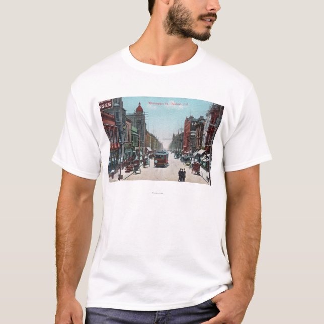 Beskåda av den Washington gatan med kabelbilar T Shirt (Framsida)