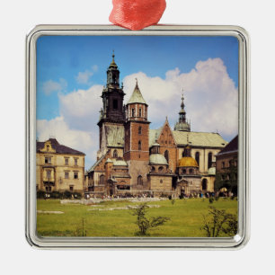 Beskåda av den Wawel domkyrkan Julgransprydnad Metall
