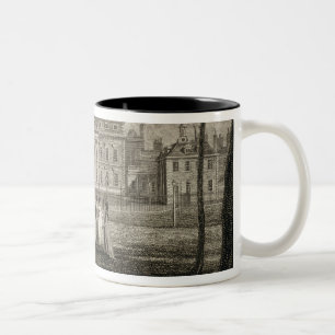 Beskåda av det Buckingham huset, inristat av W. Två-Tonad Mugg