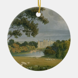 Beskåda av det Burghley huset, placera av markise Julgransprydnad Keramik