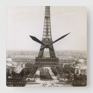 Beskåda av det Eiffel torn, 1900 Fyrkantig Klocka