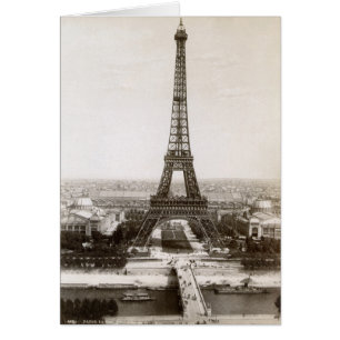 Beskåda av det Eiffel torn, 1900 OBS Kort