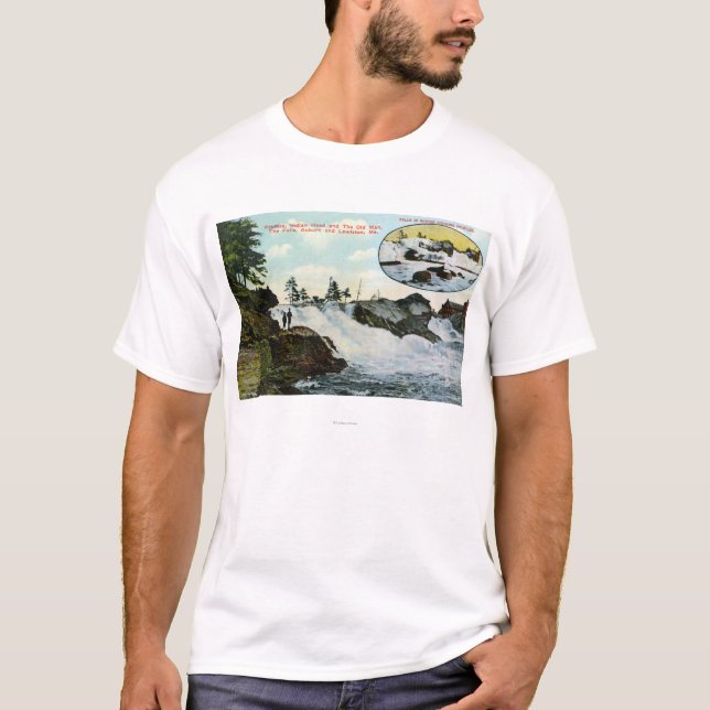 Beskåda av det indiska huvudet, gamal man t shirt (Framsida)